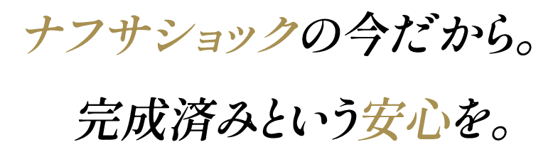 ナフサショックの今だから。完成済みという安心を。第一ホーム完成住戸キャンペーン